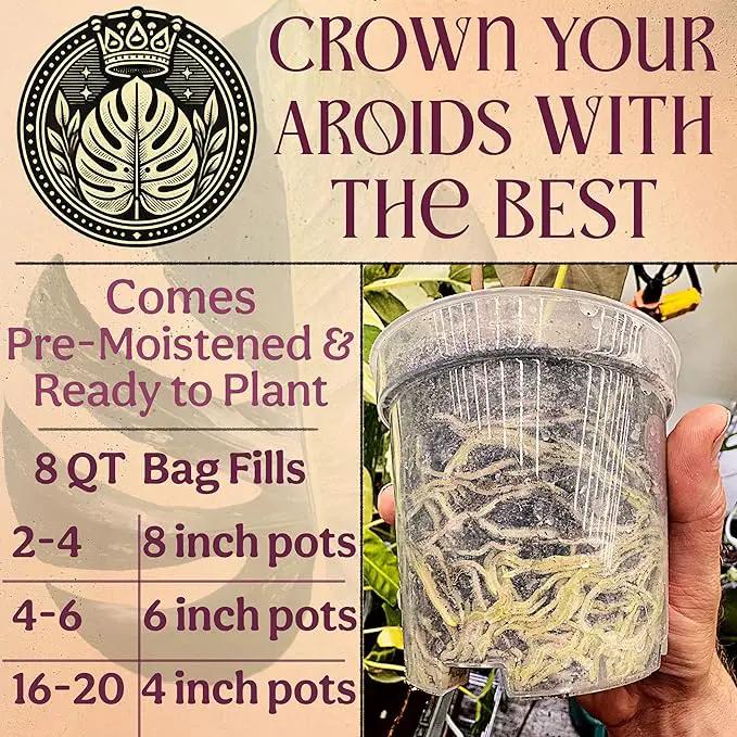 Craft Aroid Potting Mix- Elite Alocasia, Philodendron, Monstera Soil Mix, Chunky, Well Draining Potting Soil for Indoor Plants, All Tropical Plants & Houseplants, Synthetic & Peat Free 8QT by GreenHaven Gardens