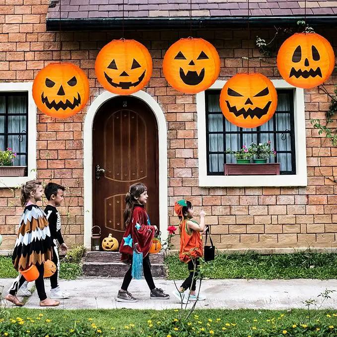 Retisee 20 Pcs 8 Inch Halloween Pumpkin Paper Lantern Halloween Jack O Lantern Paper Lantern Orange Pumpkin Lantern for Halloween Party Halloween Pumpkin Hanging Paper Lantern for Indoor Outdoor Decor by GreenHaven Gardens