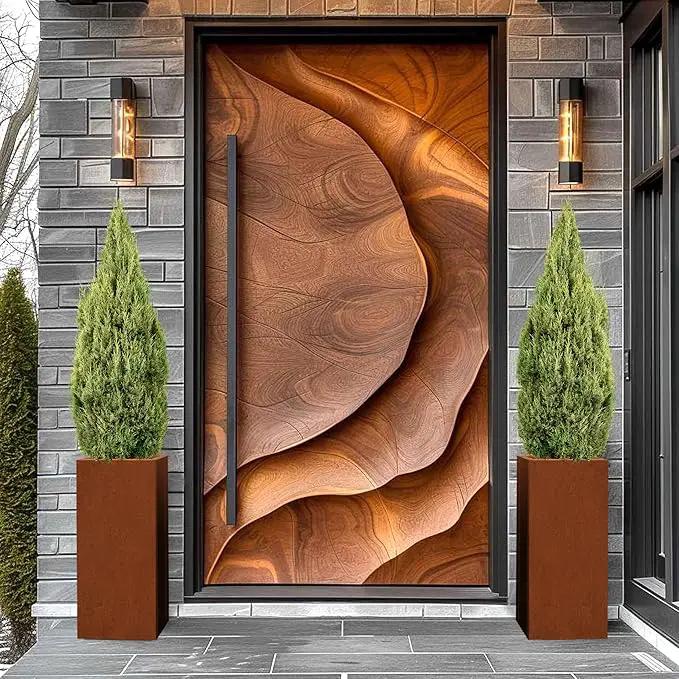 Corten Steel Metallic Heavy Planter for Outdoor Plants 14"x14"x30" Metal Planter Spliced Flower Pot with Partitions for Outside,Indoor,Garden (Corten, 14 * 14 * 30) by GreenHaven Gardens