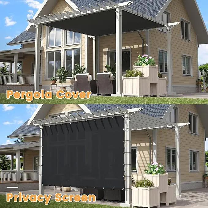 VICLLAX Shade Fabric Sun Shade Cloth Privacy Screen with Grommets for Patio Garden Pergola Cover Canopy Carport 12x20 FT, Graphite by GreenHaven Gardens