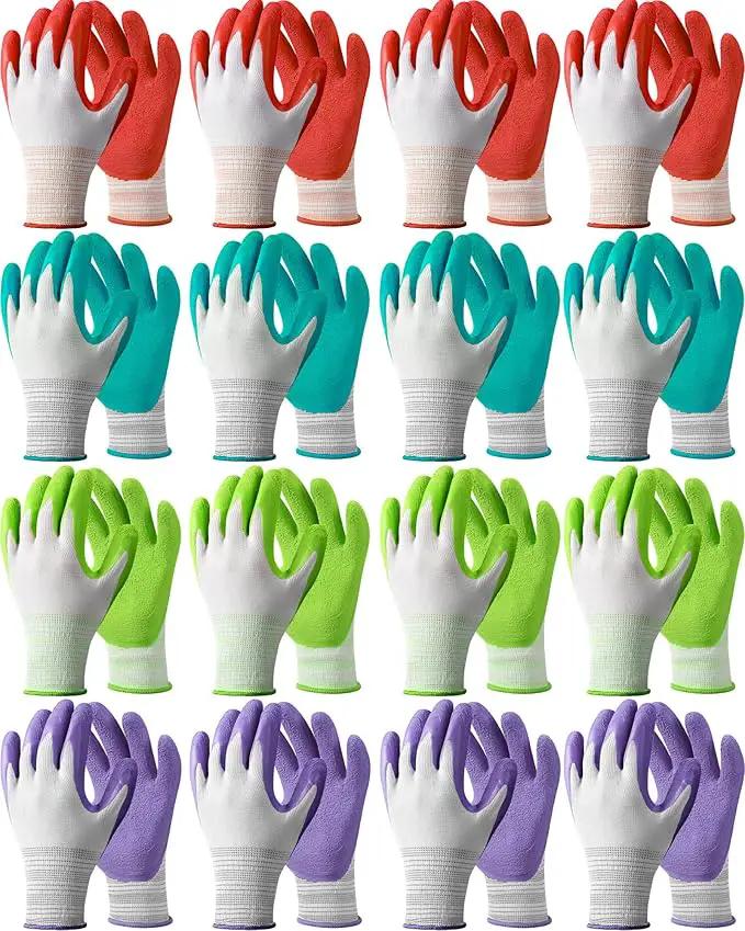 Irenare 16 Pairs Gardening Gloves Bulk for Women Breathable Rubber Coated Yard Garden Gloves Outdoor Protective with Grip by GreenHaven Gardens