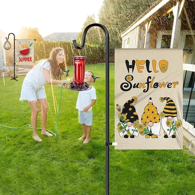 XDW-GIFTS Garden Flag Stand, Sturdy 2-Pack Flag Pole Holder with Shepherd Hook for Yard Decorations Outdoor Garden Flag Holder for 28''x40'' Flags 60 in Heavy Duty Yard Flag Post Stake (Without Flag) by GreenHaven Gardens