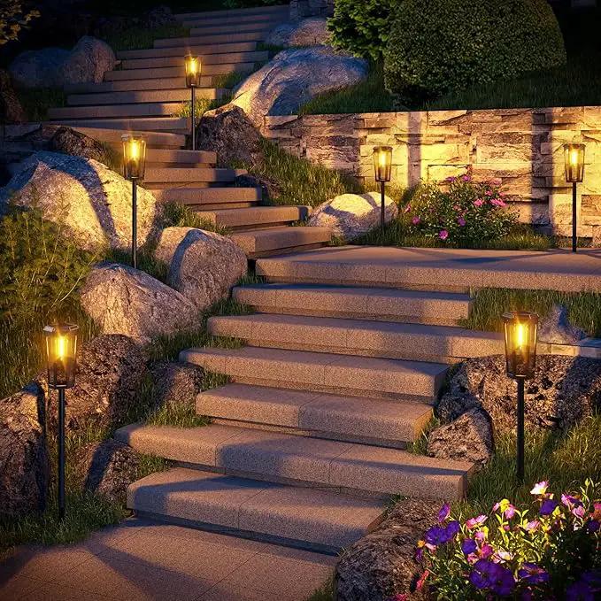 KINKAI Solar Walkway Lights Outdoor - 8 Pack Classic Pathway Light Waterproof Driveway Lamps Landscape Lighting with Filament Bulb for Outside Garden Lawn Patio Sidewalk Yard (Warm Light) by GreenHaven Gardens