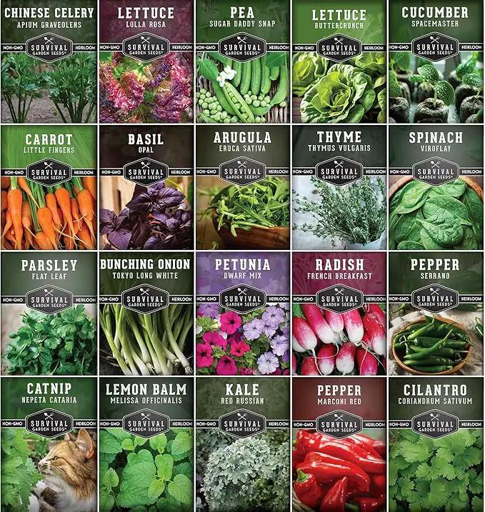 Indoor Garden Vegetables Hydroponic Apartment Garden - Non-GMO Heirloom Vegetable Varieties for Small-Space Patio Garden - Hydroponics-Friendly - Plant Indoors or Outdoors - Survival Garden Seeds by GreenHaven Gardens