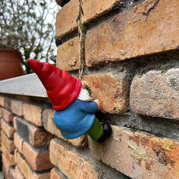 Hanging Gnome Garden Statue Decoration,Climbing Garden Gnomes Statue Figurine Ornament for Indoor Outdoor Home Garden Decor by GreenHaven Gardens