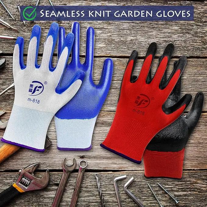 48 Pairs Garden Gloves for Women Men Breathable Rubber Coated Yard Safety Work Thorn Proof Work Gloves by GreenHaven Gardens