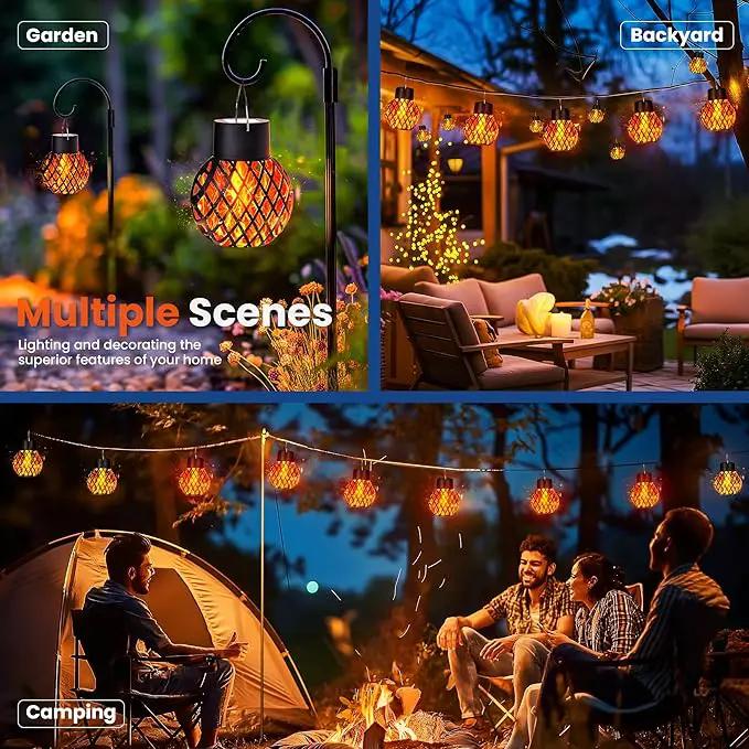 GIGALUMI Solar Lights Outdoor Waterproof,12 Pack Solar Hanging Lights with Flickering Flame,Outdoor Solar Lights for Yard,Patio,Tree,Camping,Christmas Decoration,New Upgraded Larger Lanterns by GreenHaven Gardens
