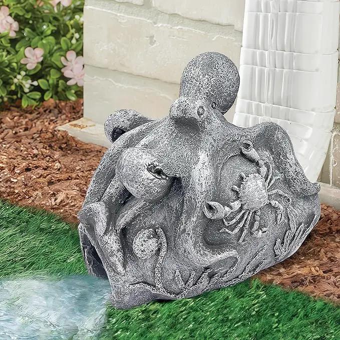 Octopus Sculpture Gutter Diverter Rain - Decorative Gutter Extension Downspout, Splash Block, 3"x4" Downspout Extender, Outdoor Decor Sculpture Ornament, Gutter Downspout Decoration by GreenHaven Gardens