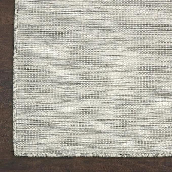 Nourison Home Positano 9' x 12' Light Grey Modern Indoor/Outdoor Rug Polypropylene by GreenHaven Gardens