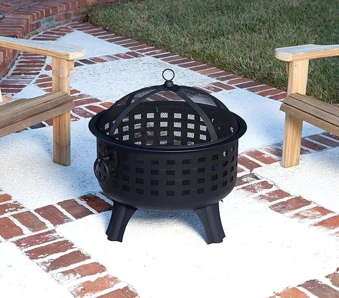 Amazon Basics 27 inch Steel Round Lattice Fire Pit by GreenHaven Gardens