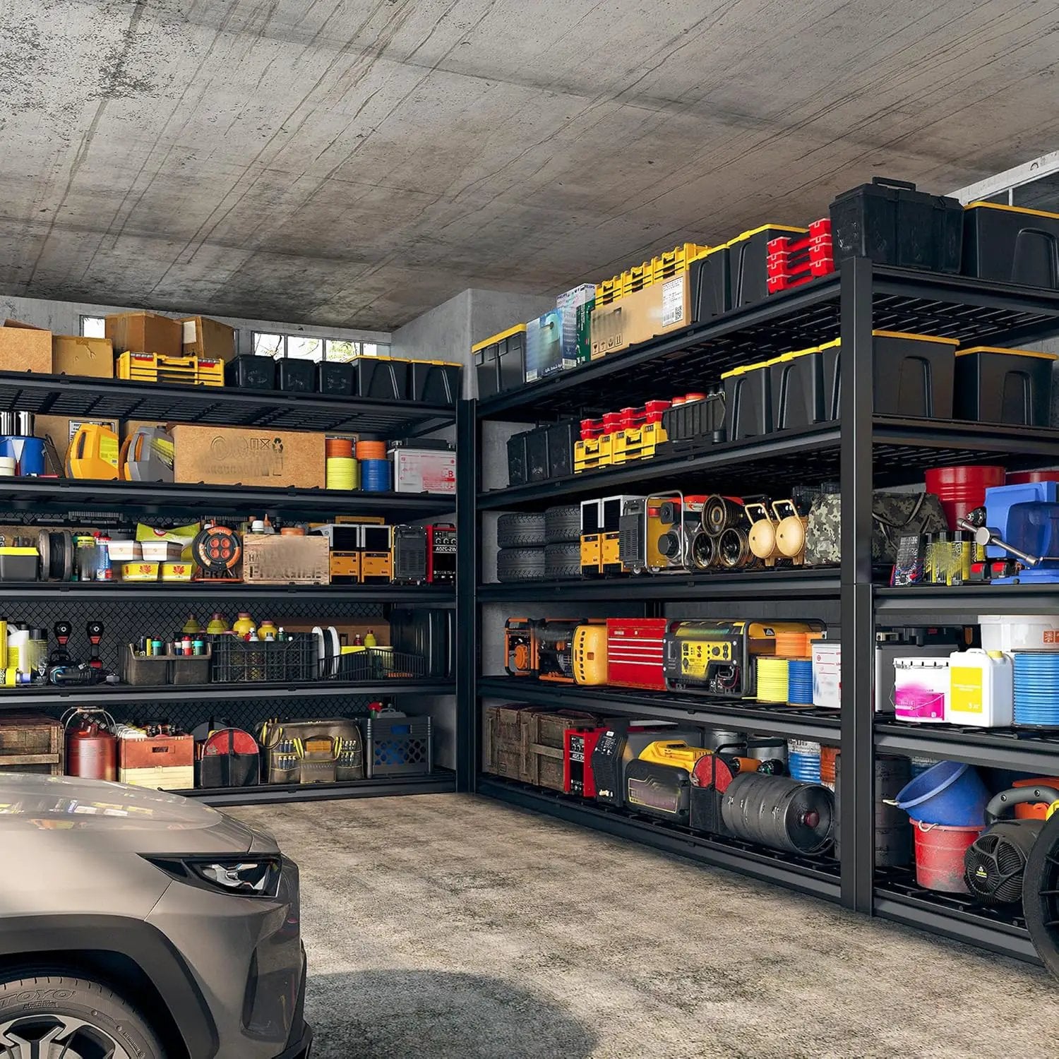 REIBII 60" W Garage Shelving Heavy Duty Metal Shelving 3000LBS Storage Shelves Adjustable Metal Shelves for Storage Industrial Garage Shelves for Warehouse Basement 60" W x 24" D x 72" H 2 Pack by GreenHaven Gardens