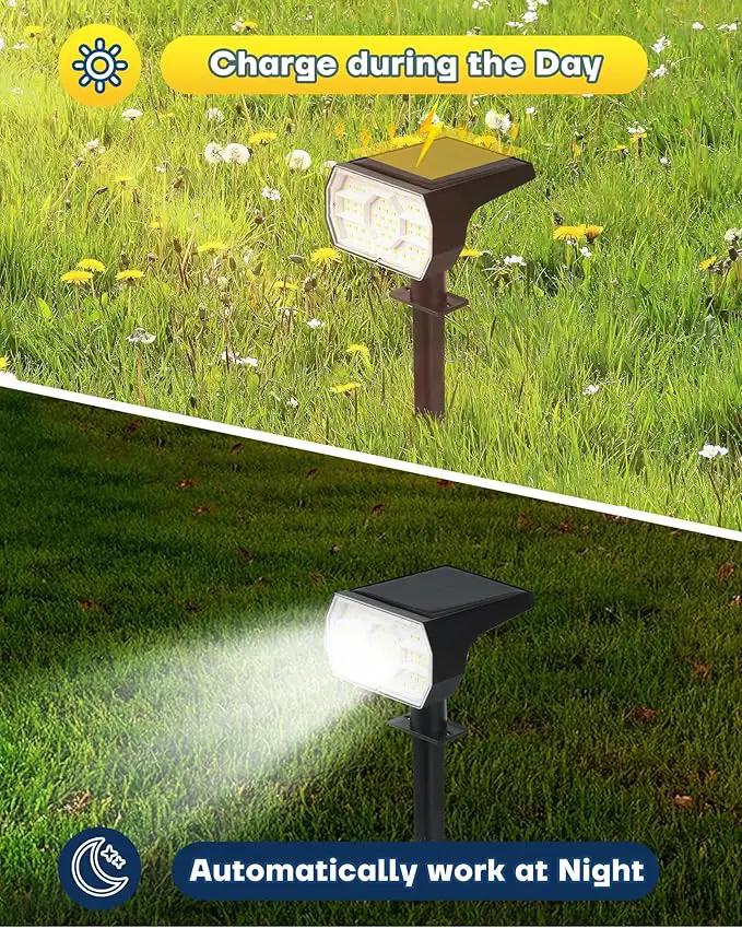 Kaxiida Solar Lights Outdoor Waterproof IP68, 3 Lighting Models Solar Powered Spot Lights Outdoor, 56LED Dusk to Dawn for Yard Patio Garden Pathway Landscape Lighting by GreenHaven Gardens