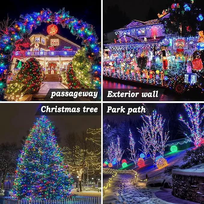 KNONEW Outdoor Christmas Lights 300 LED 99ft String Lights 8 Modes & Time Memory Fairy Light Plug in Waterproof LED String Lights for Xmas Yard Tree Wedding(Multicolor) by GreenHaven Gardens