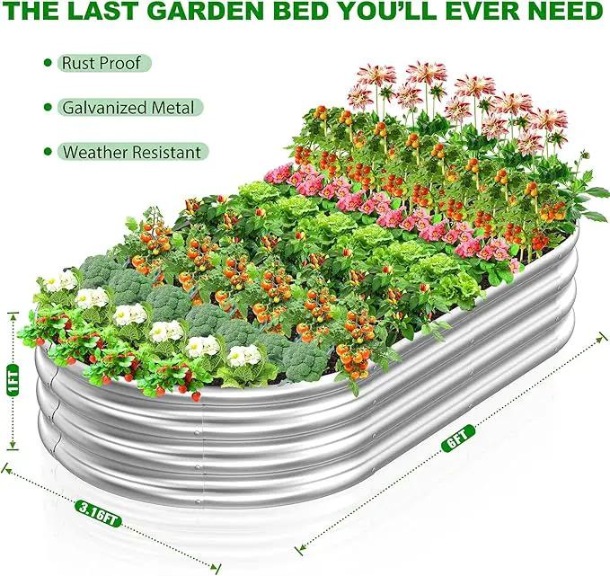 2pcs 72x36x12in Galvanized Steel Raised Garden Bed, Outdoor Planter Box for Easy DIY & Clean - Large Metal Garden Beds for Backyards, Terraces & Balconies by GreenHaven Gardens