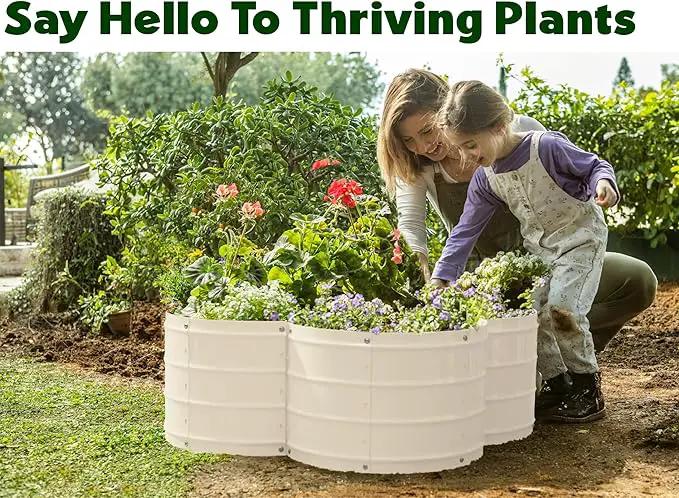 Galvanized Raised Garden Beds Outdoor // 3×3×1 ft Planter Raised Beds for Gardening, Vegetables, Flowers // Large Metal Garden Box (White) // Patented Tool-Free Design by GreenHaven Gardens