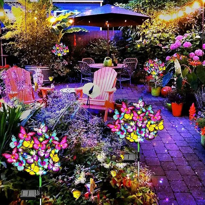 Solar Garden Lights Solar Lights Outdoor Waterproof Solar Lights 6 Pack with New Upgraded 216 LED 102 Butterfly Outdoor Solar Lights for Yard Outside Garden Pathway Decor Gifts for Women by GreenHaven Gardens
