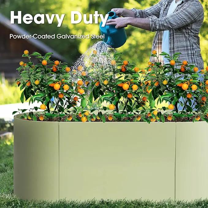 Worth Garden Heavy Duty Galvanized Steel Raised Garden Bed Kit with Powder Coated Olive Green Finish - 48" L. x 24" W. x24 H. - Metal Planter Box for Vegetables, Flowers, Herbs - Outdoor Gardening by GreenHaven Gardens