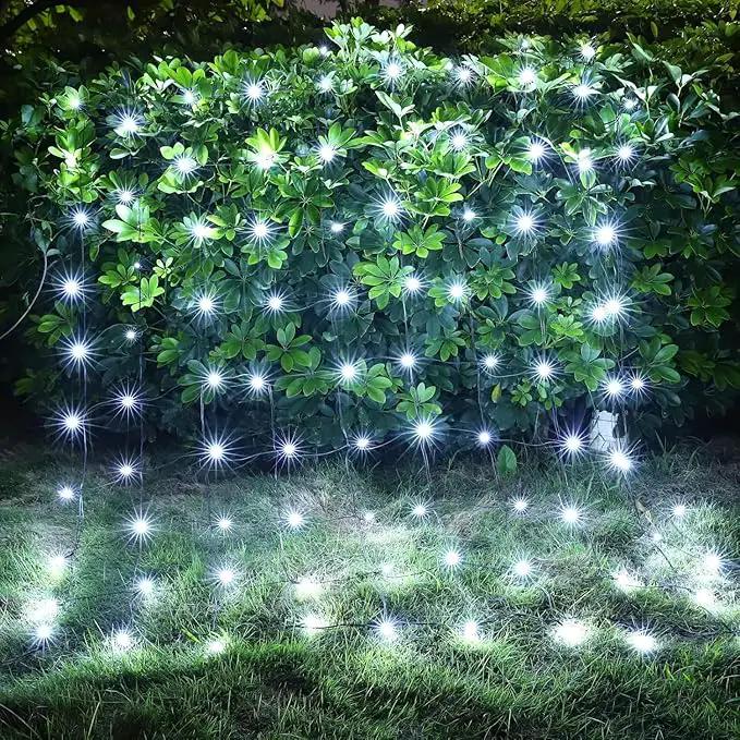6Ftx4Ft LED Christmas Net Lights Green Wire,Connectable UL Certified Waterptoof Net Lights for Bushes Trees Shurb Garden Outdoor Christmas Decorations by GreenHaven Gardens