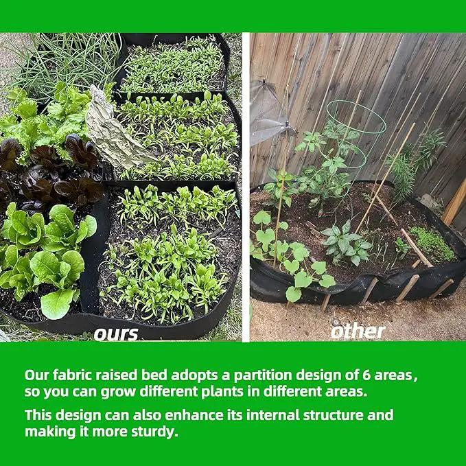 CJGQ Fabric Raised Garden Bed 4x2x1ft Garden Grow Bed Bags for Growing Herbs, Flowers and Vegetables 55 Gallon by GreenHaven Gardens