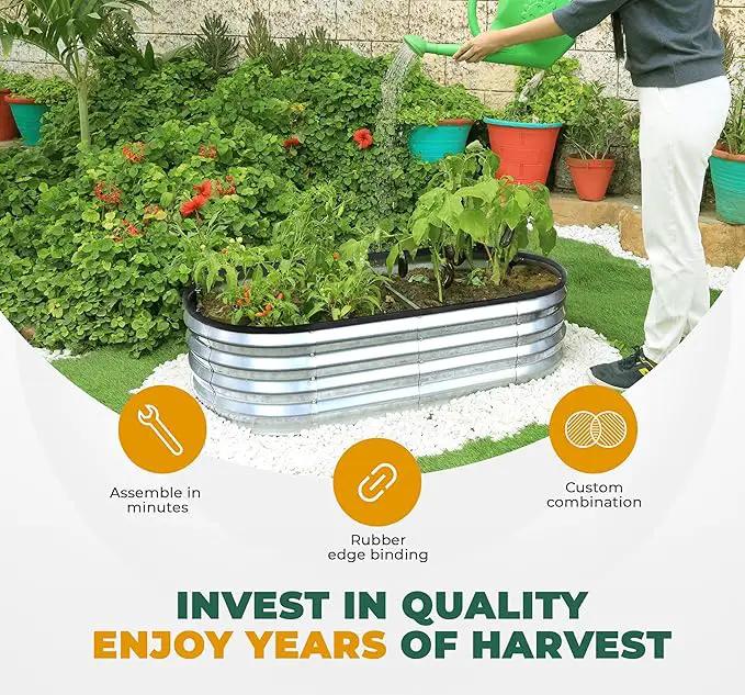 Utopia Home Galvanized Raised Garden Bed Kit 4x2x1ft, Planter Box Raised Garden Beds Outdoor, Easy Assembly Metal Raised Bed for Gardening Vegetables, Fruits, Flowers - Pack of 01 - Silver by GreenHaven Gardens