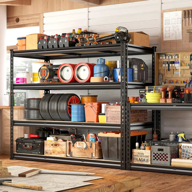 REIBII 48" W Garage Shelving Heavy Duty, 2000LBS Storage Shelves, 4 Tier Adjustable Metal Shelves for Garage Shelving Sturdy Industrial Shelf, Easy Assemble, 48" W x 60" H x 18" D by GreenHaven Gardens