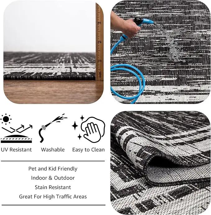 Keen Home Design Outdoor Runner Rug - 2x8 Washable Indoor/Outdoor Rug for Patio, Balcony, Kitchen, Garden, Beach, Deck and Porch. Size: 2'2" x 7'7" by GreenHaven Gardens