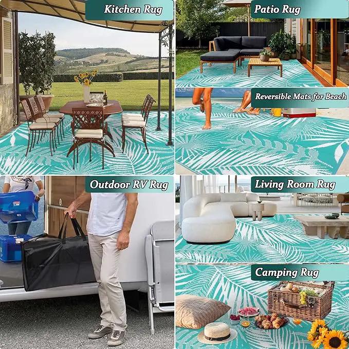 HiiARug Outdoor Rug 6x9Ft Waterproof for Patios Clearance, Reversible Plastic Straw Patio Mat Large Area Rugs RV Mats for Outside Trailers Campers Porch Deck Beach Backyard by GreenHaven Gardens
