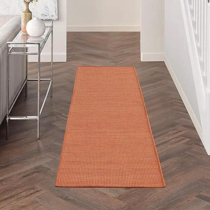 Nourison Positano Indoor/Outdoor Terracotta 2'2" x 8' Area Rug, Easy Cleaning, Non Shedding, Bed Room, Living Room, Dining Room, Backyard, Deck, Patio (2x8) by GreenHaven Gardens