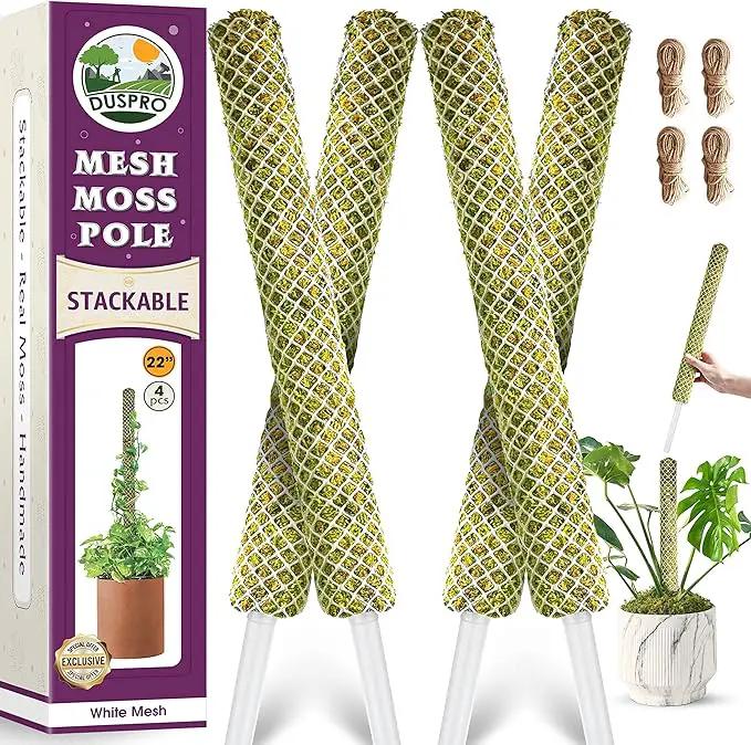 DUSPRO Stackable Mesh Moss Pole for Plants Monstera Potted Plant Stakes for Indoor Plants Extendable Plant Pole Moss Sticks for Plants Climbing Vine Supporting Monstera Trellis 4Pack 71'' by GreenHaven Gardens