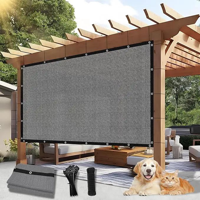 Outdoor 90% Sun Shade Cloth with Grommets, 4 X 19 FT Pergola Shade Cover for Garden Patio Carport Kennel Swimming Pool, Light Grey (We Make Custom Size) by GreenHaven Gardens
