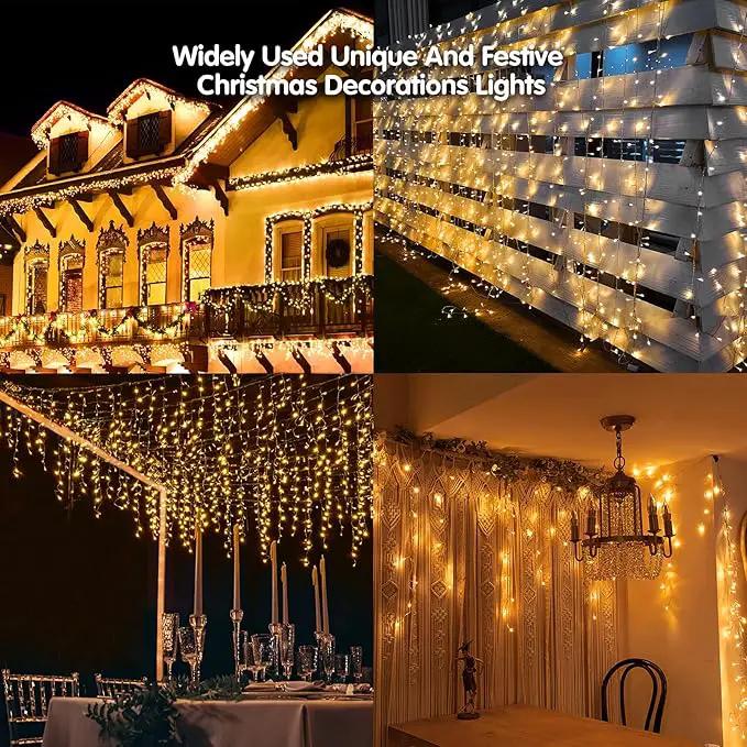 Led Christmas Lights Outdoor Christmas Decorations Hanging Lights 400LED 8 Modes 75 Drops, Waterproof Outdoor Indoor Fairy Christmas Lights for Party, Holiday, Wedding Decorations (Warm Light) by GreenHaven Gardens