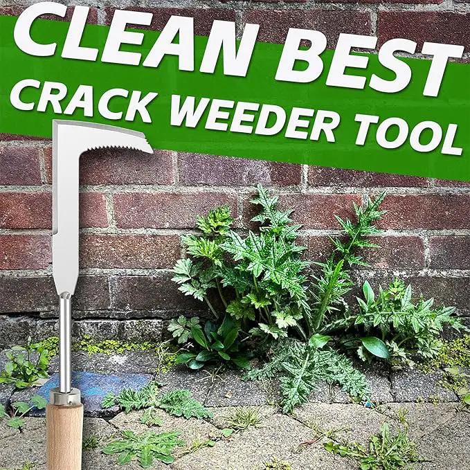 Japanese Crack Weeder Sickle Garden Tool Crevice Weeding Tool, L-Shape Manual Weeder Gardening Tool Crack Sickle, Grass Cutter Knife, for Sidewalk, Driveway and Garden (Weeder Puller) by GreenHaven Gardens