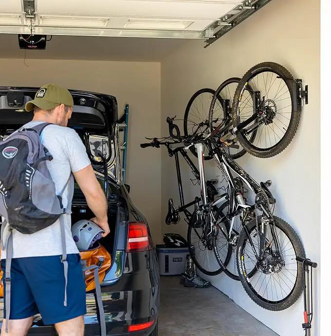 StoreYourBoard Bike Swivel Rack – Wall Mounted Garage Bike Storage, Vertical Hanger with 120° Swing Design & Stopper, Space-Saving Indoor Wall Mount – Fits Kids Bikes, BMX & More by GreenHaven Gardens