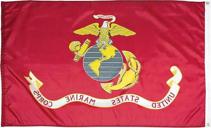 FlagSource U.S. Marine Corps Nylon Military Flag, Made in The USA, 2x3' by GreenHaven Gardens