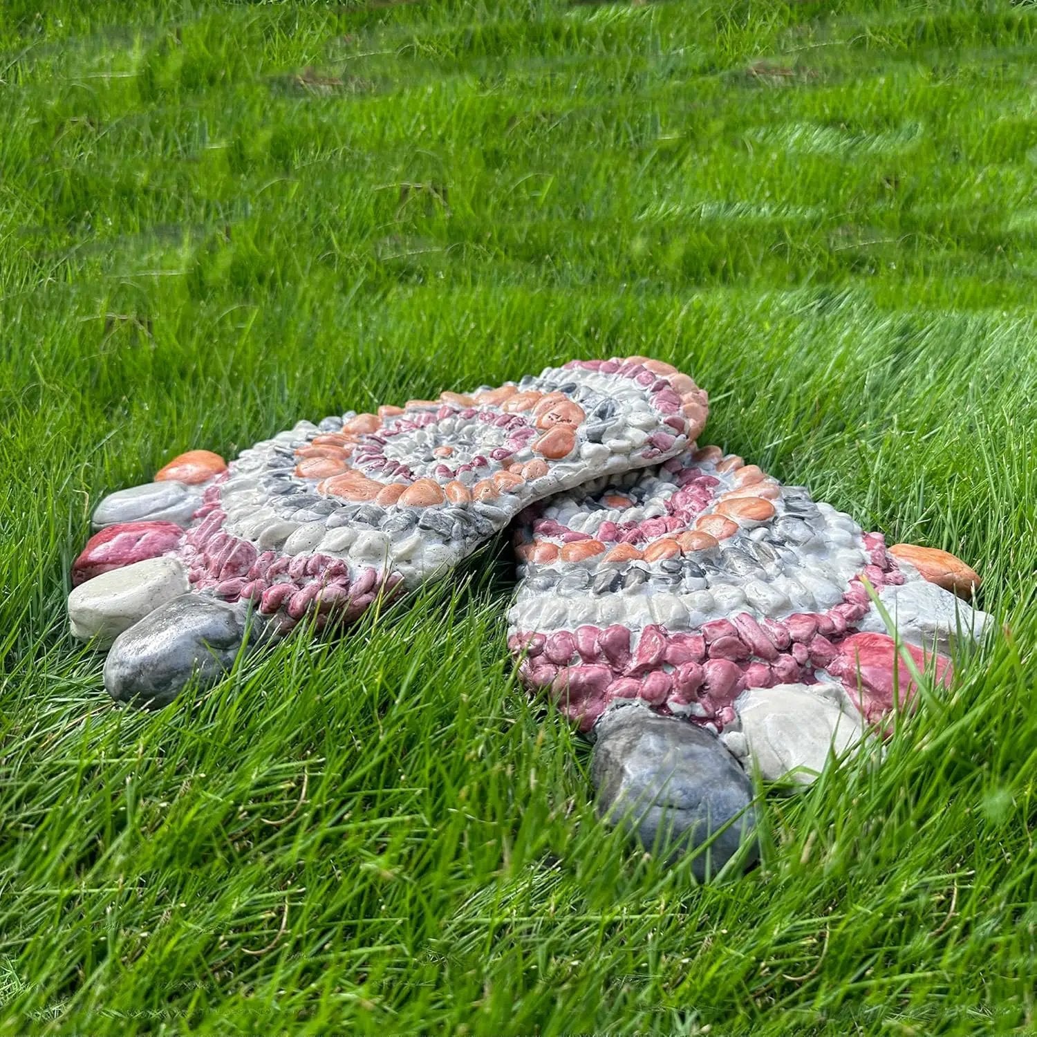 Garden Stepping Stones - Decorative Garden Stones for Patio, Deck, Garden or Sidewalk Faux Cobblestone Stepping Stones (Set of 2#A by GreenHaven Gardens
