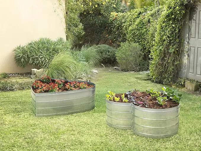 Galvanized Raised Garden Beds Outdoor // Planter Raised Beds for Gardening, Vegetables, Flowers // Large Metal Garden Box (Silver) // Patent Pending Tool-Free Assembly by GreenHaven Gardens