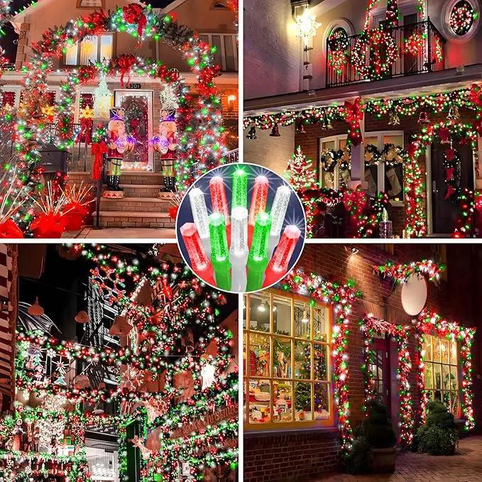 Heceltt 1140 LED 449 FT String Lights Outdoor, 8 Modes Christmas Lights Plug in, IP44 Waterproof Led String Lights with Timer and Memory for Home Party Tree Decorations (Red Green and White) by GreenHaven Gardens