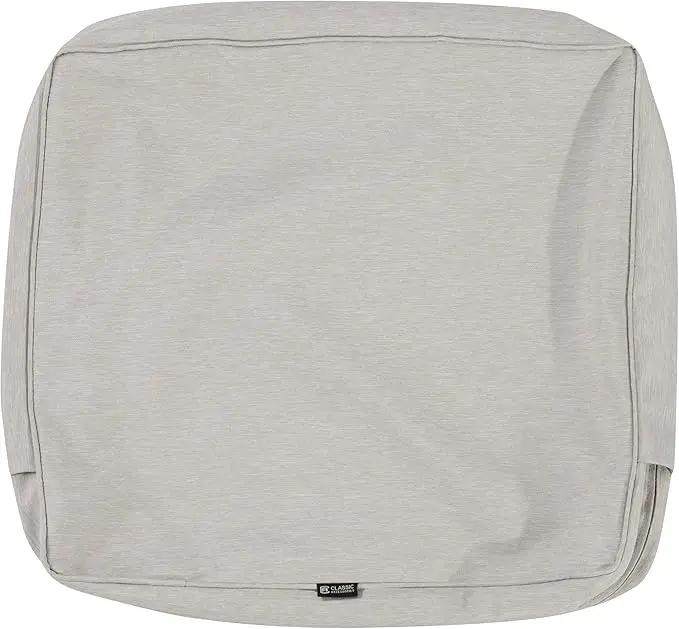 Classic Accessories Montlake Water-Resistant 25 x 18 x 4 Inch Patio Lounge Back Cushion, Heather Grey, Outdoor Loveseat Cushions by GreenHaven Gardens