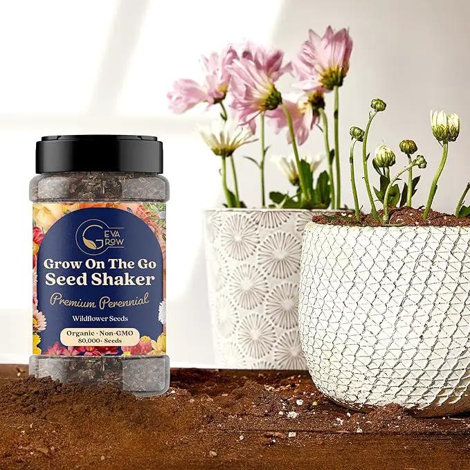Wildflower Seed s – Perennial Flower Seeds Mix to Plant Anywhere, by Geva Grow | 12-Type Beautiful Perennial Wildflower Seeds Bulk 90,000+ Seeds, 2 Ounce, No Messy Packets by GreenHaven Gardens