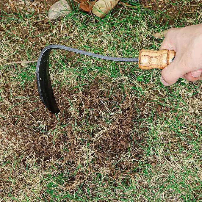 Kana Hoe 217 Japanese Garden Tool - Hand Hoe/Sickle is Perfect for Weeding and Cultivating. The Blade Edge is Very Sharp. (Beijing-022) by GreenHaven Gardens