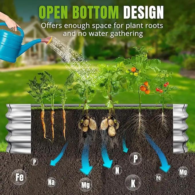 Sponvatt Raised Garden Bed - Outdoor Galvanized Raised Garden Bed Planter Boxes, Large Oval Metal for Gardening Planter Box Kit,Suitable for Vegetables,Herbs, and Flowers (4x2x1 Ft,Silver) by GreenHaven Gardens