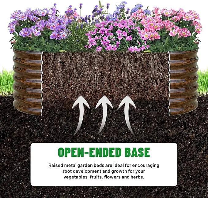 SnugNiture Galvanized Steel Raised Garden Bed, 6x2x2 ft, Outdoor Oval Deep Root Planter Box for Growing Vegetables, Flowers and Fruits by GreenHaven Gardens