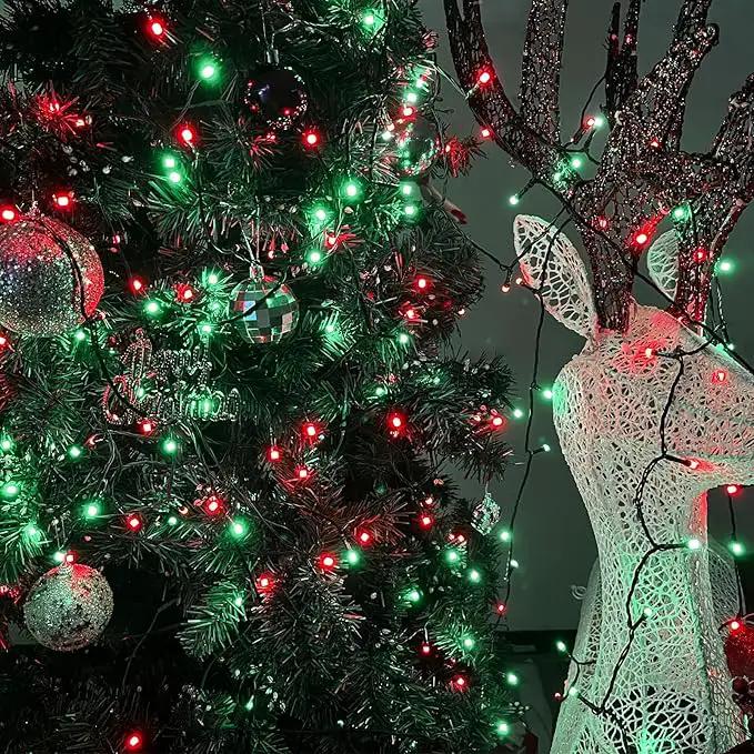 2 Pack Christmas String Lights Indoor Outdoor, Super Bright 66FT 200 LED String Lights Waterproof, Twinkle Xmas Lights with Timer for Christmas Tree Decorations (Red and Green) by GreenHaven Gardens