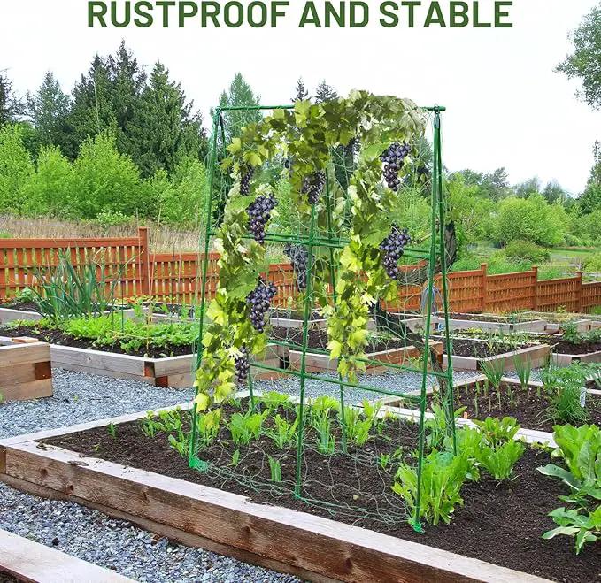 Compact A-Frame Plant Trellis for Peas, Beans & Small Climbing Plants - Rust-Resistant, Easy to Assemble, Lightweight Steel, Ideal for Raised Beds & Container Gardens(31" W x 47" H) by GreenHaven Gardens