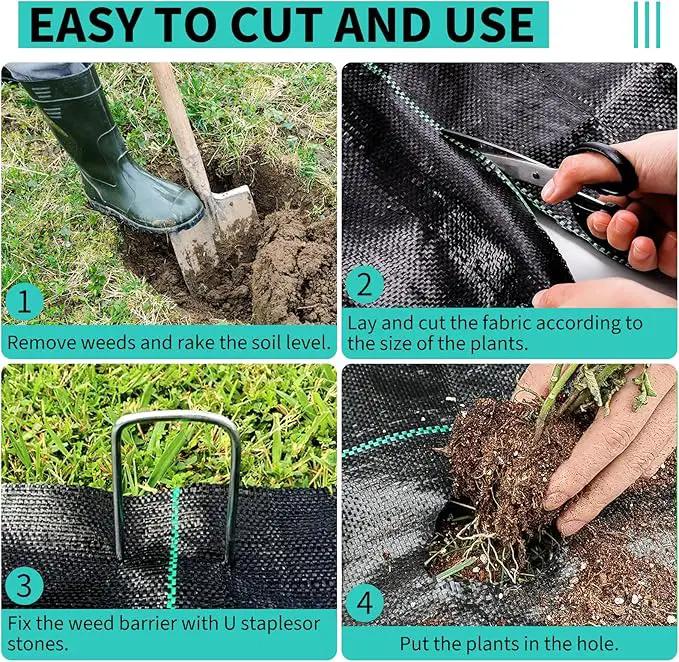6ftx600ft Heavy Duty Weed Barrier Landscape Fabric – Durable Woven Driveway Garden Cloth for Weed Control, Ground Cover, Landscaping – Long-Lasting Geotextile Fabric – 3.2oz by GreenHaven Gardens