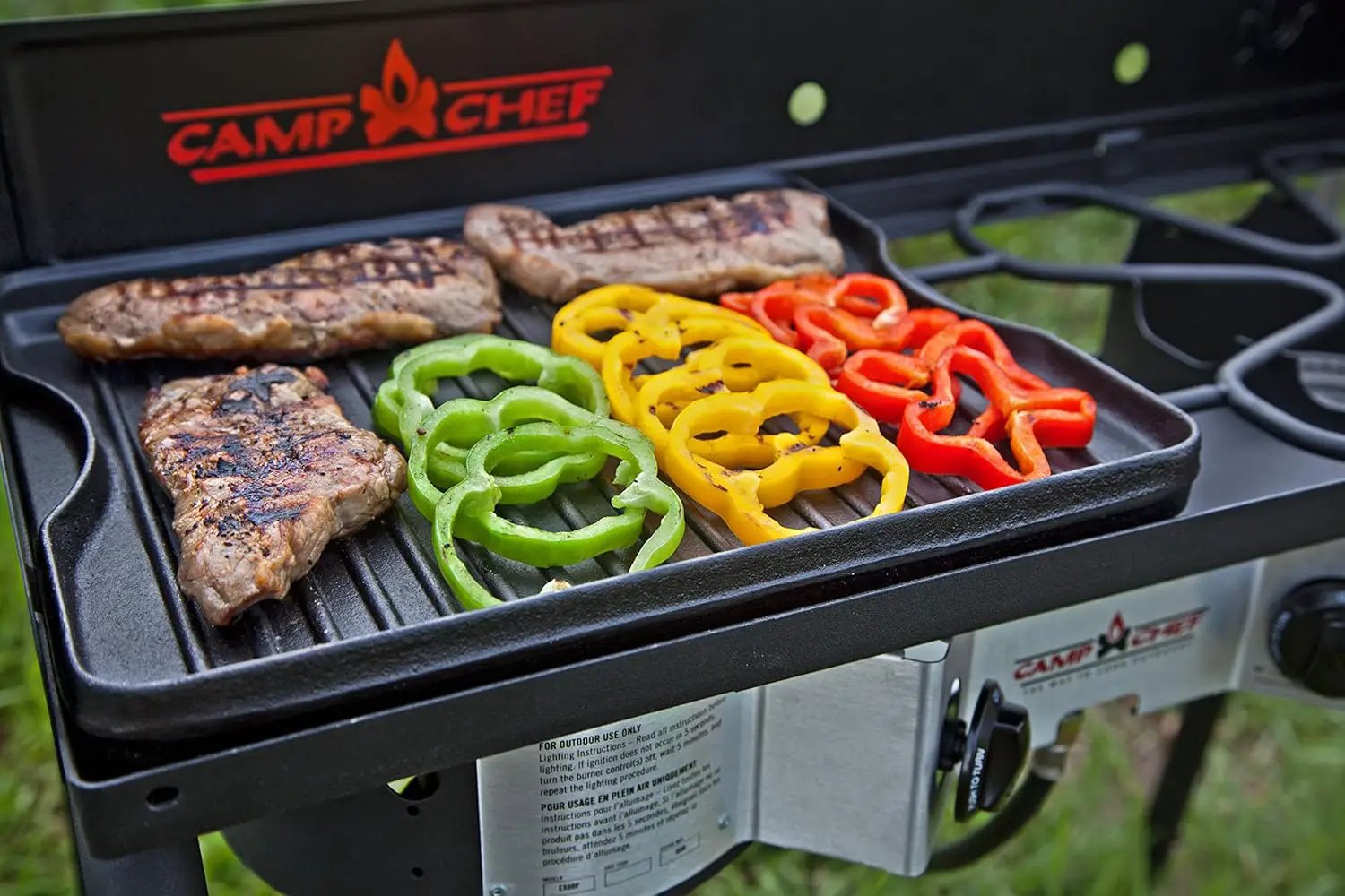 Camp Chef Reversible Pre-Seasoned Cast Iron Griddle, Cooking Surface 14 in. x 16, Black by GreenHaven Gardens