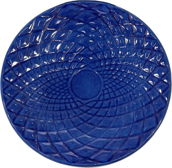 Sunnydaze Rennes Outdoor Ceramic Bird Bath - 22.5" H - UV- and Frost-Resistant - Glazed Bowl with Blue Lava Finish by GreenHaven Gardens