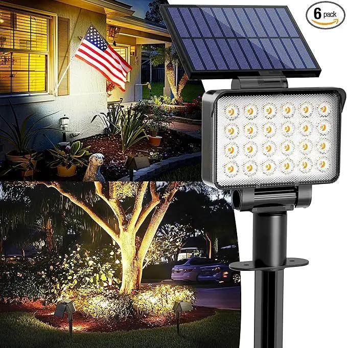Solar Spot Lights Outdoor Waterproof for Flag, Tree, House, Garden, Yard, Landscape Spotlights for Accent Uplighting Halloween Christmas Decorations-6 Pack by GreenHaven Gardens