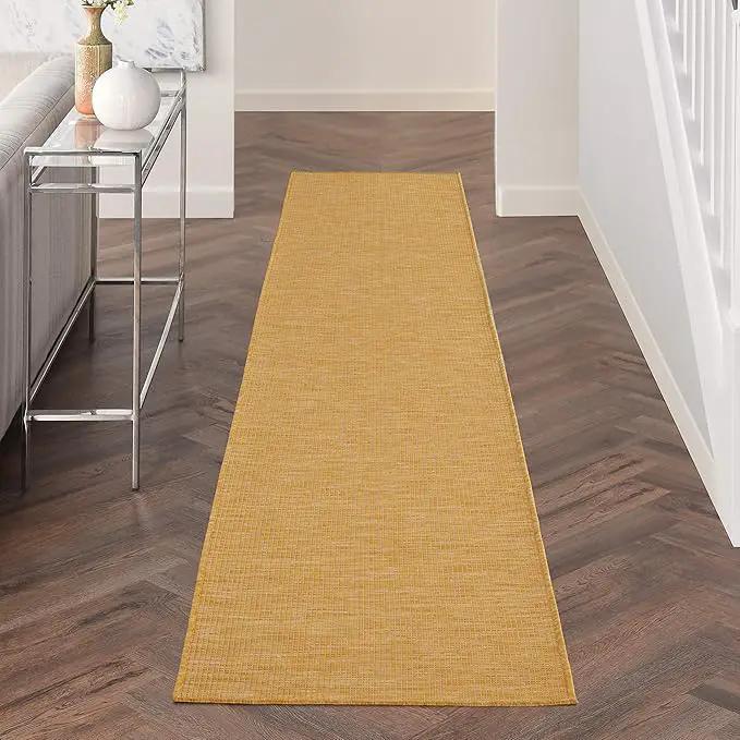Nourison Home Positano 10' Runner Yellow Fabric Modern Area Rug (10' Runner) by GreenHaven Gardens