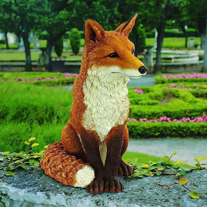 Design Toscano Simon The Woodland Fox Indoor/Outdoor Garden Statue for Patio, Pool or Lawn, 18 Inch Tall, Cast Stone Resin, Red Orange Paint by GreenHaven Gardens
